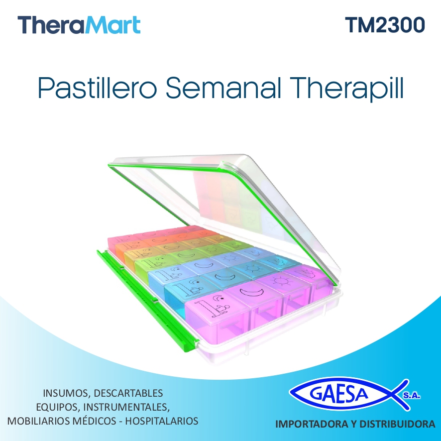 PASTILLERO SEMANAL DE 4 TOMAS DIARIAS MOD TM2300 THERAPILL THERAMART