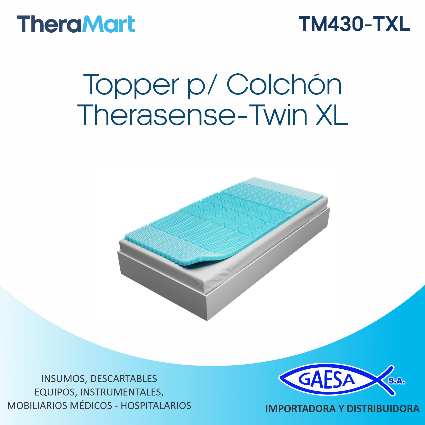 TOPPER PARA COLCHON ANTIESCARAS MOD TM430-T THERASENSE THERAMART - TWIN XL