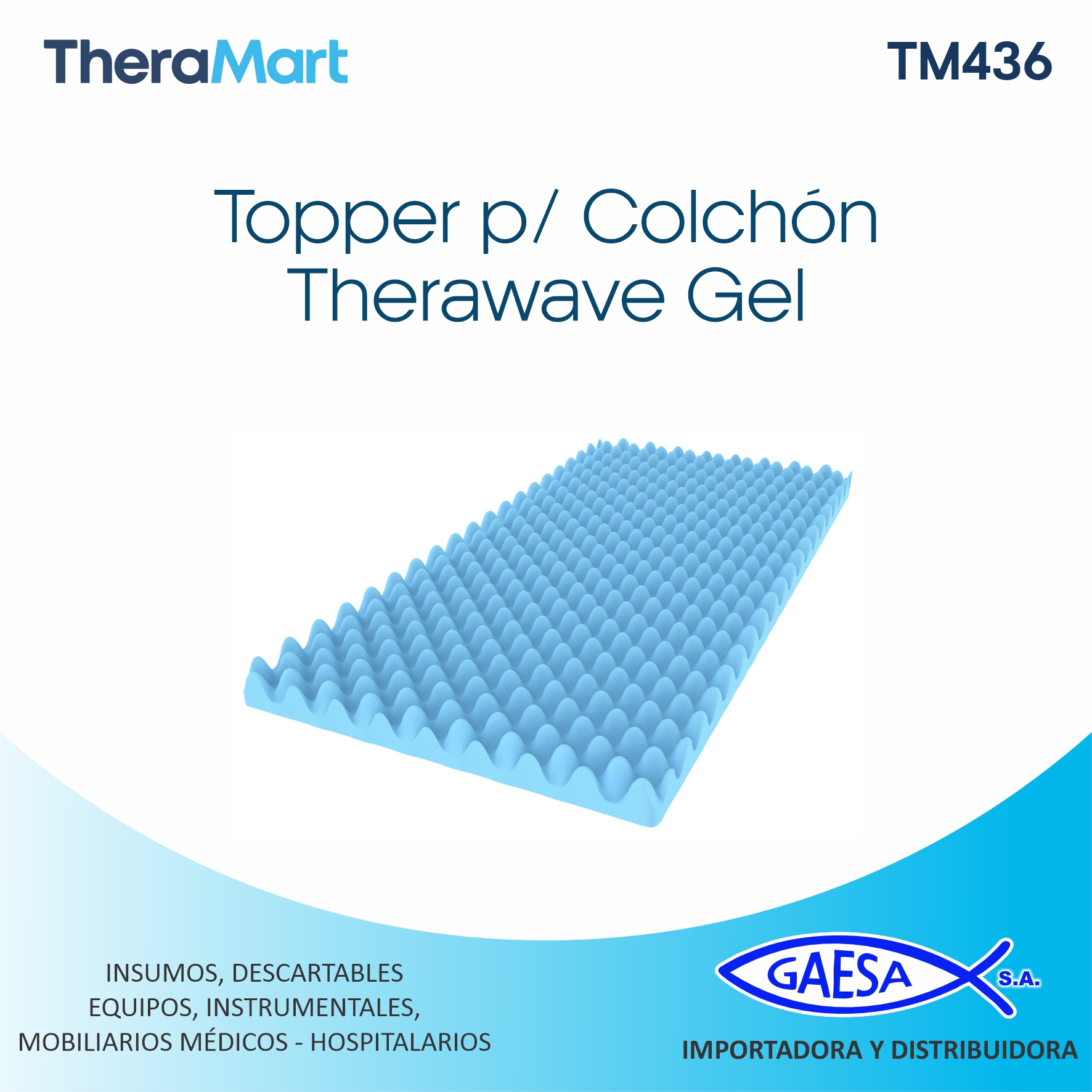 TOPPER PARA COLCHON ANTIESCARAS MOD TM436 THERAWAVE GEL THERAMART