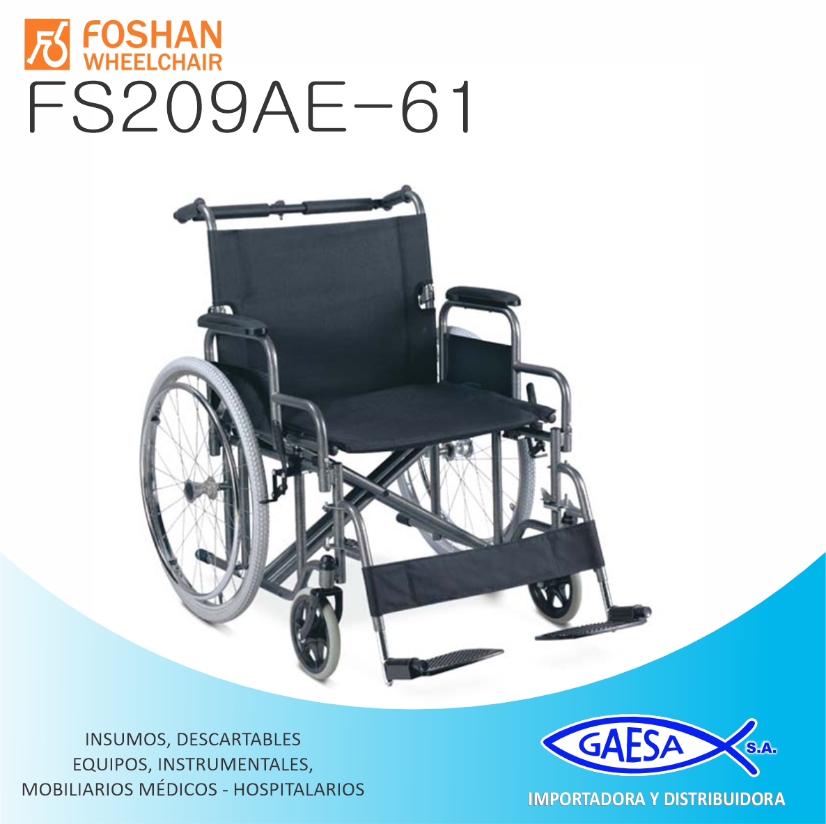 SILLA DE RUEDAS MOD FS209AE-61 FOSHAN