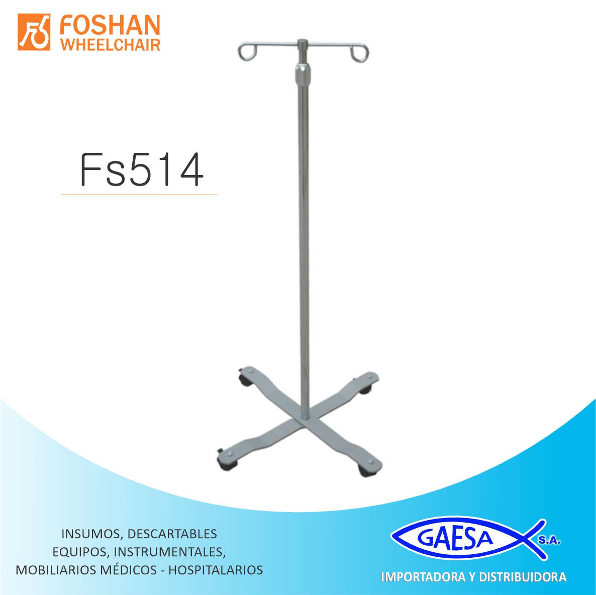 PORTA SUERO CON RUEDAS MOD FS514 FOSHAN