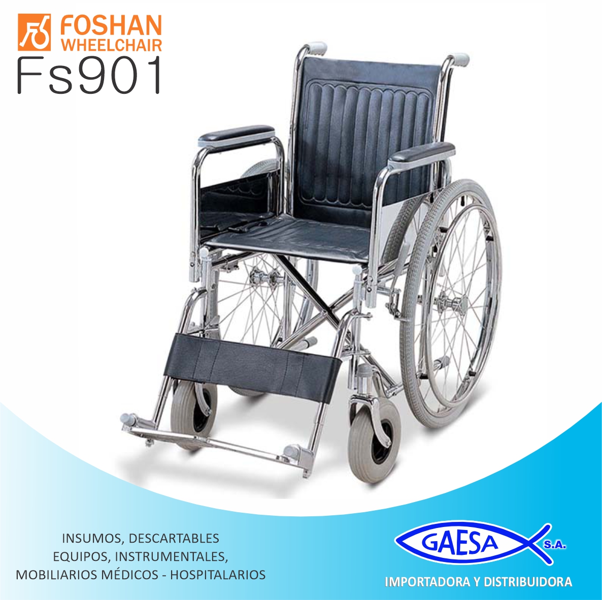 SILLA DE RUEDAS CROMADA MOD FS901 FOSHAN