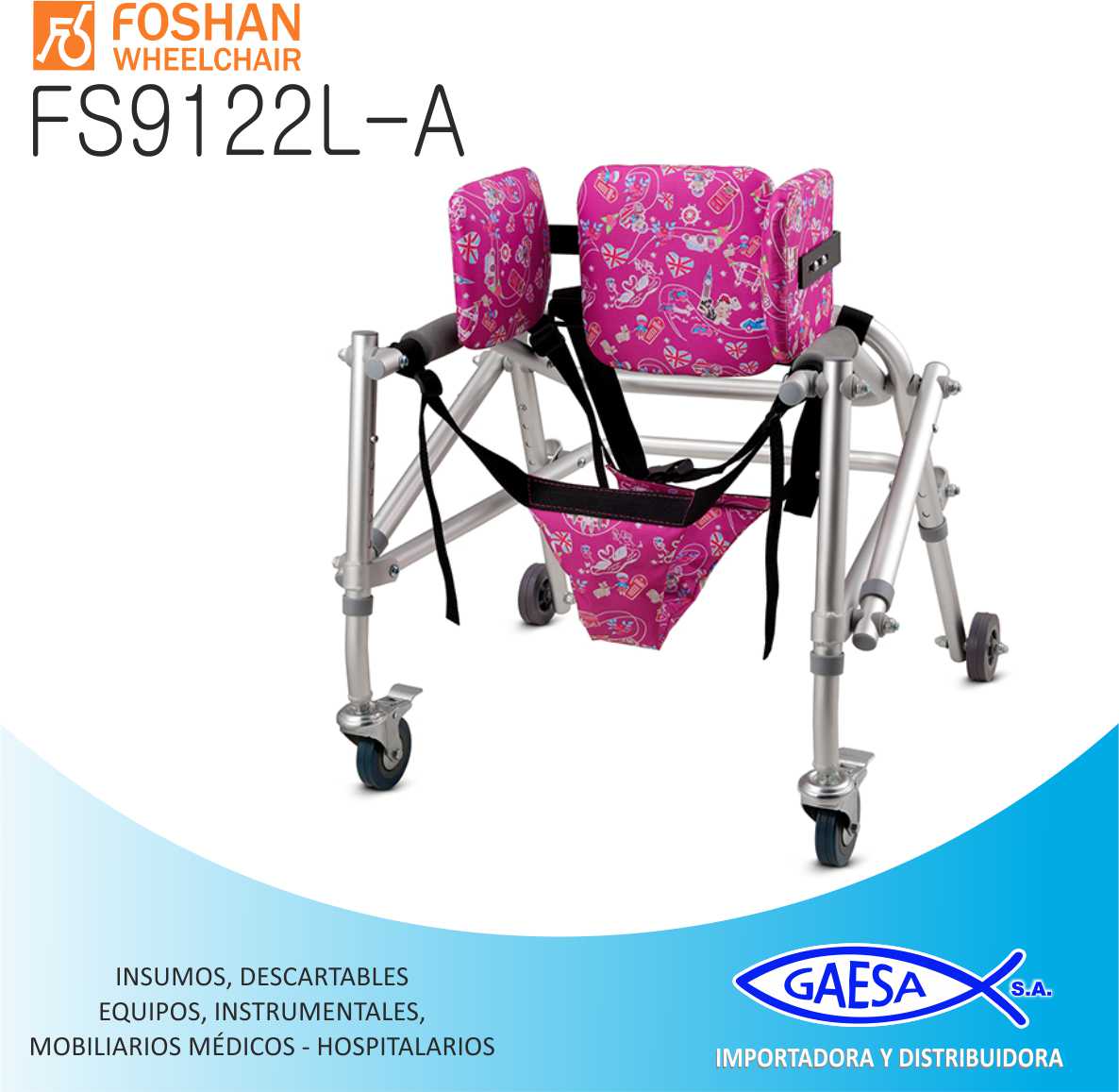 ANDADOR CON RUEDAS PEDIATRICO MOD FS9122L-A FOSHAN