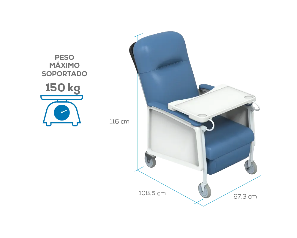 SILLA RECLINABLE DE 3 POSICIONES MOD TM3100 THERASENIOR THERAMART - Imagen 7
