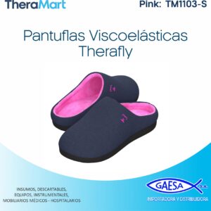 PANTUFLA VISCOELASTICA MOD TM1103-S THERAFLY THERAMART - ROSA - PEQUEÑO