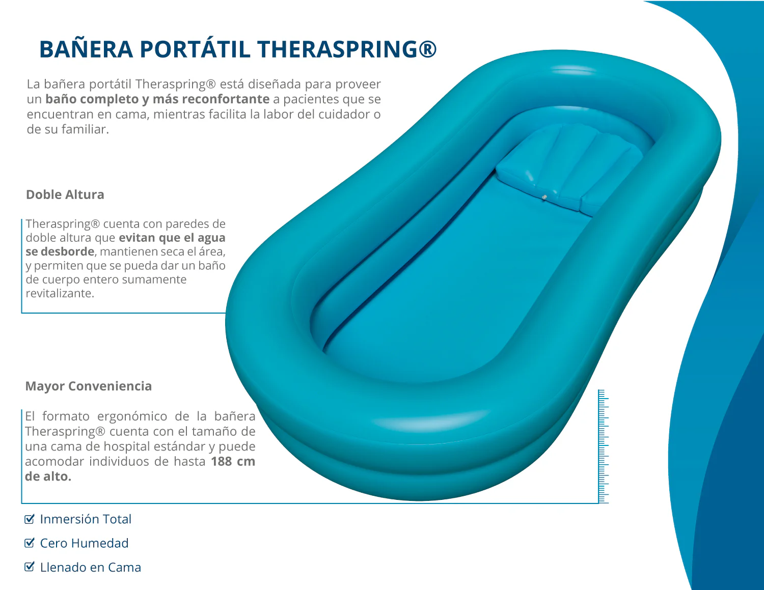 BAÑERA INFLABLE MOD TM1420 THERASPRING THERAMART - Imagen 9