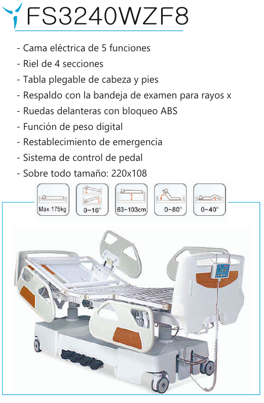 CAMA ELECTRICA 5 FUNCIONES MOD FS3240WZF8 FOSHAN - Imagen 5
